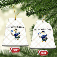 Funny Scottish Goose Scotland Football Ceramic Ornament Off to Watch Fitba Soccer Fans Meme