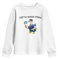 Funny Scottish Goose Scotland Football Youth Sweatshirt Off to Watch Fitba Soccer Fans Meme