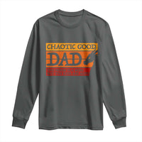 Chaotic Good Dad Funny Tabletop Gamer Parenting Long Sleeve Shirt Retro Sunset Vintage Fantasy Graphic