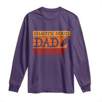 Chaotic Good Dad Funny Tabletop Gamer Parenting Long Sleeve Shirt Retro Sunset Vintage Fantasy Graphic