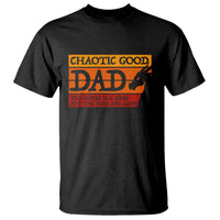 Chaotic Good Dad Funny Tabletop Gamer Parenting T Shirt Retro Sunset Vintage Fantasy Graphic