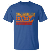 Chaotic Good Dad Funny Tabletop Gamer Parenting T Shirt Retro Sunset Vintage Fantasy Graphic