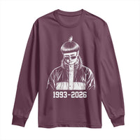 Retro Bowl Cut Music Icon Rip Memorial Long Sleeve Shirt 1993 2026 Internet Meme Pop Culture Fan