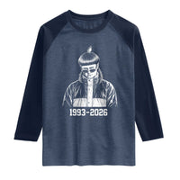Retro Bowl Cut Music Icon Rip Memorial Raglan Shirt 1993 2026 Internet Meme Pop Culture Fan