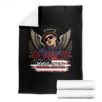 Retro Bowl Cut Music Icon Angel Wings Rest In Peace Throw Blanket American Flag Memorial 1993 2026 Pop Culture Fan