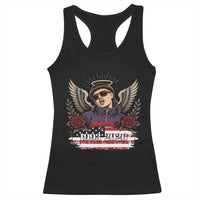 Retro Bowl Cut Music Icon Angel Wings Rest In Peace Racerback Tank Top American Flag Memorial 1993 2026 Pop Culture Fan