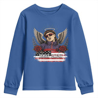 Retro Bowl Cut Music Icon Angel Wings Rest In Peace Youth Sweatshirt American Flag Memorial 1993 2026 Pop Culture Fan