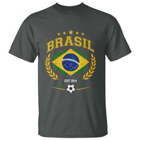 Retro Brasil Soccer Pride Crest Est 1914 T Shirt Vintage Brazil Flag Futbol Lover Football Fans