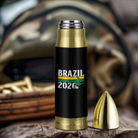 Vintage Brazil 2026 Soccer Player Bullet Tumbler Retro Brasil Futbol Football Fans Sports Lover