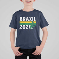Vintage Brazil 2026 Soccer Player T Shirt For Kid Retro Brasil Futbol Football Fans Sports Lover