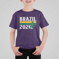 Vintage Brazil 2026 Soccer Player T Shirt For Kid Retro Brasil Futbol Football Fans Sports Lover