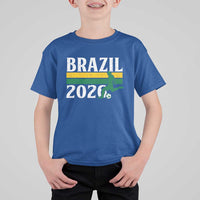 Vintage Brazil 2026 Soccer Player T Shirt For Kid Retro Brasil Futbol Football Fans Sports Lover