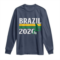Vintage Brazil 2026 Soccer Player Long Sleeve Shirt Retro Brasil Futbol Football Fans Sports Lover