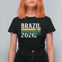 Vintage Brazil 2026 Soccer Player T Shirt For Women Retro Brasil Futbol Football Fans Sports Lover