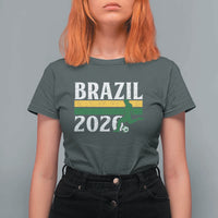 Vintage Brazil 2026 Soccer Player T Shirt For Women Retro Brasil Futbol Football Fans Sports Lover