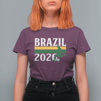 Vintage Brazil 2026 Soccer Player T Shirt For Women Retro Brasil Futbol Football Fans Sports Lover