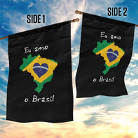 Eu Amo O Brasil Flag Map Garden Flag I Love Brazil Patriotic Heart Brazilian Pride
