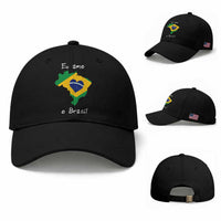 Eu Amo O Brasil Flag Map Baseball Cap I Love Brazil Patriotic Heart Brazilian Pride