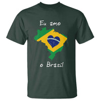 Eu Amo O Brasil Flag Map T Shirt I Love Brazil Patriotic Heart Brazilian Pride