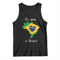 Eu Amo O Brasil Flag Map Tank Top I Love Brazil Patriotic Heart Brazilian Pride