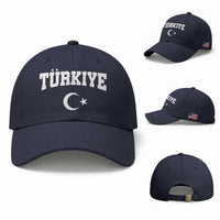 Vintage Proud Türkiye Flag Crescent and Star Baseball Cap Patriotic Turkish Turkey Heritage Pride