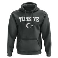 Vintage Proud Türkiye Flag Crescent and Star Hoodie Patriotic Turkish Turkey Heritage Pride