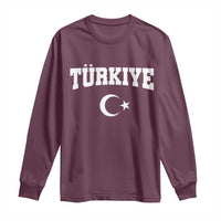 Vintage Proud Türkiye Flag Crescent and Star Long Sleeve Shirt Patriotic Turkish Turkey Heritage Pride