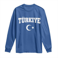 Vintage Proud Türkiye Flag Crescent and Star Long Sleeve Shirt Patriotic Turkish Turkey Heritage Pride
