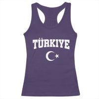 Vintage Proud Türkiye Flag Crescent and Star Racerback Tank Top Patriotic Turkish Turkey Heritage Pride