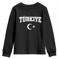 Vintage Proud Türkiye Flag Crescent and Star Youth Sweatshirt Patriotic Turkish Turkey Heritage Pride