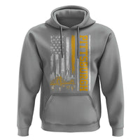 Pittsburgh City Skyline Roberto Clemente Bridge Graphic Hoodie American Flag Yellow Bridge City Hometown Pride