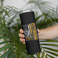 Pittsburgh City Skyline Roberto Clemente Bridge Graphic Skinny Tumbler American Flag Yellow Bridge City Hometown Pride