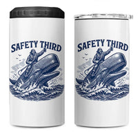 Funny Safety Third Captain Riding Sperm Whale 4 in 1 Can Cooler Tumbler Vintage Nautical Ocean Fishing Humor