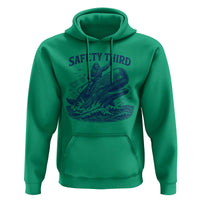 Funny Safety Third Captain Riding Sperm Whale Hoodie Vintage Nautical Ocean Fishing Humor
