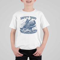 Funny Safety Third Captain Riding Sperm Whale T Shirt For Kid Vintage Nautical Ocean Fishing Humor