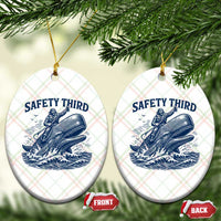 Funny Safety Third Captain Riding Sperm Whale Ceramic Ornament Vintage Nautical Ocean Fishing Humor