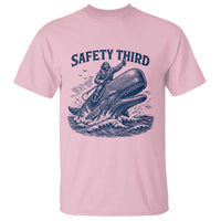 Funny Safety Third Captain Riding Sperm Whale T Shirt Vintage Nautical Ocean Fishing Humor