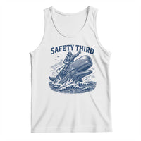 Funny Safety Third Captain Riding Sperm Whale Tank Top Vintage Nautical Ocean Fishing Humor