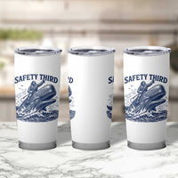 Funny Safety Third Captain Riding Sperm Whale Tumbler Cup Vintage Nautical Ocean Fishing Humor
