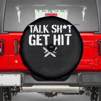 Talk Shit Get Hit Crossed Swords Spare Tire Cover Funny Edgy Combat Sports Attitude