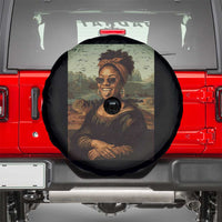 Modern Black Mona Lisa Headwrap Sunglasses Parody Spare Tire Cover Trendy Urban Fine Art Portrait Graphic
