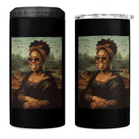 Modern Black Mona Lisa Headwrap Sunglasses Parody 4 in 1 Can Cooler Tumbler Trendy Urban Fine Art Portrait Graphic