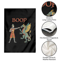 Funny Boop Medieval Knight Poking Dragon Graphic Garden Flag Vintage Renaissance Faire Fantasy Meme