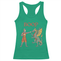 Funny Boop Medieval Knight Poking Dragon Graphic Racerback Tank Top Vintage Renaissance Faire Fantasy Meme