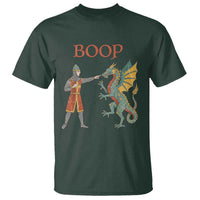 Funny Boop Medieval Knight Poking Dragon Graphic T Shirt Vintage Renaissance Faire Fantasy Meme