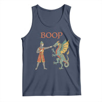Funny Boop Medieval Knight Poking Dragon Graphic Tank Top Vintage Renaissance Faire Fantasy Meme