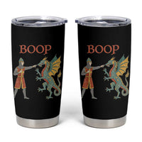 Funny Boop Medieval Knight Poking Dragon Graphic Tumbler Cup Vintage Renaissance Faire Fantasy Meme
