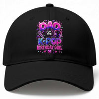 Dad Of The KPop Birthday Girl Glossy Balloon Music Lover Baseball Cap Cute Family Matching Party Graphic