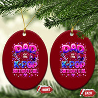 Dad Of The KPop Birthday Girl Glossy Balloon Music Lover Ceramic Ornament Cute Family Matching Party Graphic