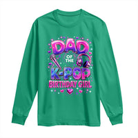 Dad Of The KPop Birthday Girl Glossy Balloon Music Lover Long Sleeve Shirt Cute Family Matching Party Graphic